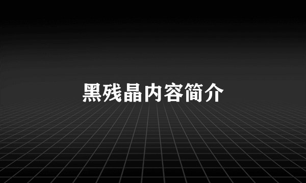 黑残晶内容简介