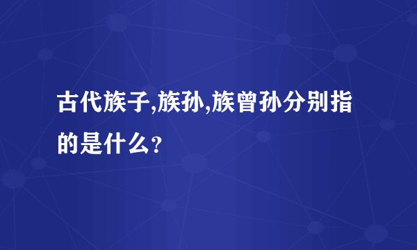 古代族子,族孙,族曾孙分别指的是什么？