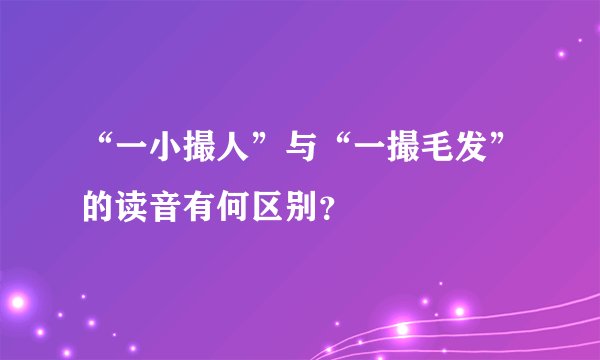 “一小撮人”与“一撮毛发”的读音有何区别？