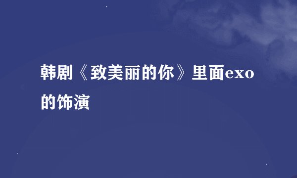 韩剧《致美丽的你》里面exo的饰演