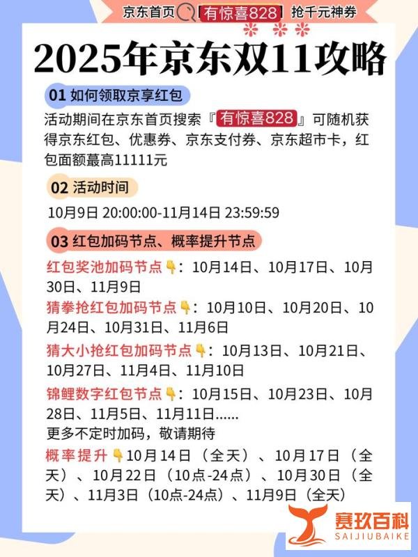 2025京东双十一活动时间确定：从10月9日20点开始到11月14日结束（附满减规则及红包攻略）