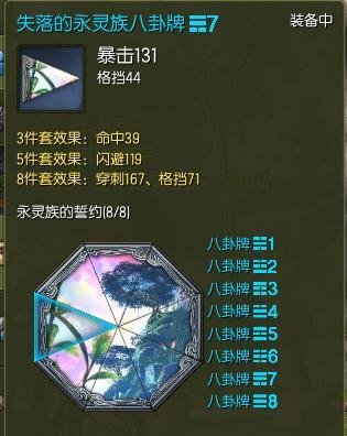 剑灵永灵八卦牌属性效果及出处在哪？