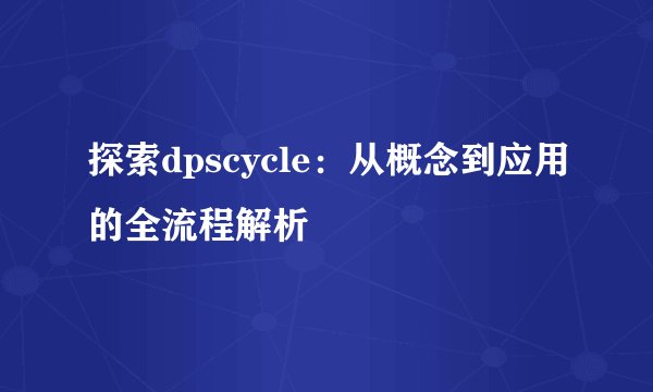 探索dpscycle：从概念到应用的全流程解析