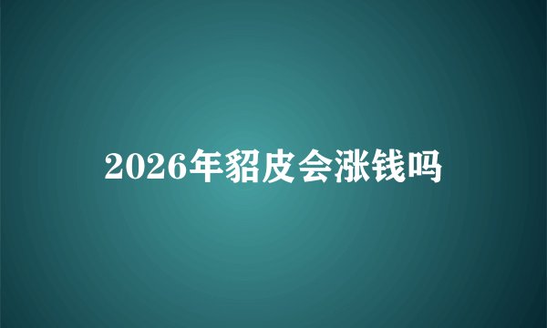 2026年貂皮会涨钱吗