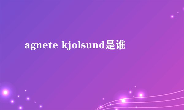 agnete kjolsund是谁