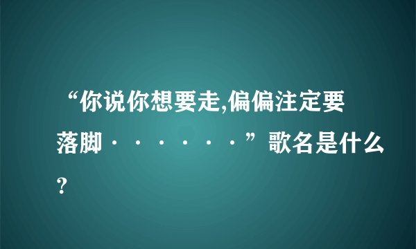 “你说你想要走,偏偏注定要落脚······”歌名是什么？