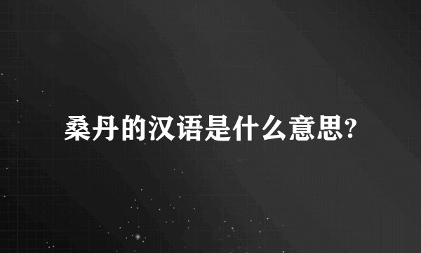 桑丹的汉语是什么意思?