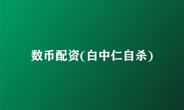 数币配资(白中仁自杀)