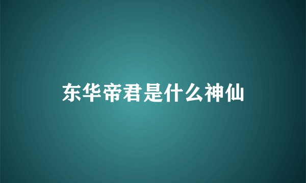 东华帝君是什么神仙