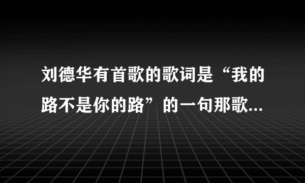刘德华有首歌的歌词是“我的路不是你的路”的一句那歌叫什么名字