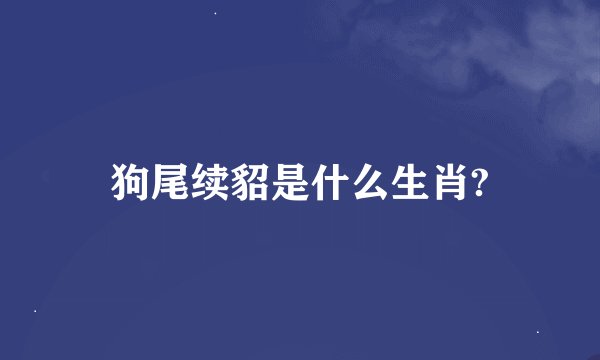 狗尾续貂是什么生肖?