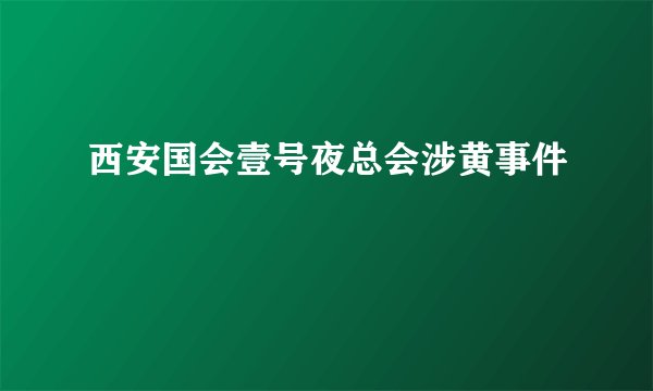 西安国会壹号夜总会涉黄事件