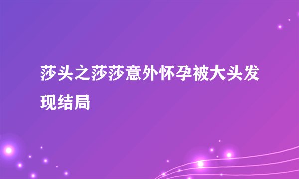 莎头之莎莎意外怀孕被大头发现结局