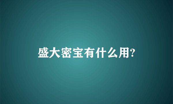 盛大密宝有什么用?