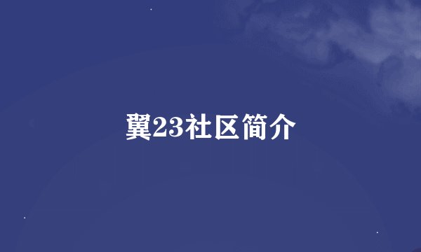 翼23社区简介