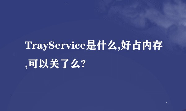 TrayService是什么,好占内存,可以关了么?