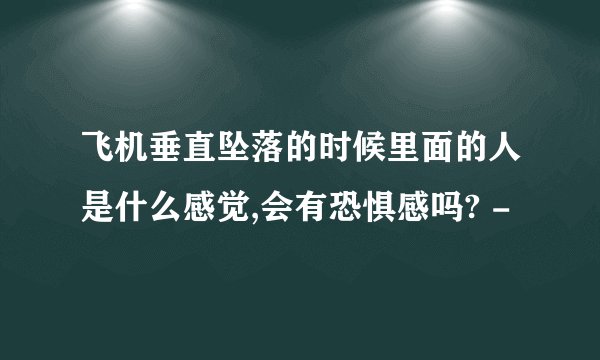 飞机垂直坠落的时候里面的人是什么感觉,会有恐惧感吗? -