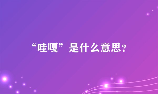“哇嘎”是什么意思？