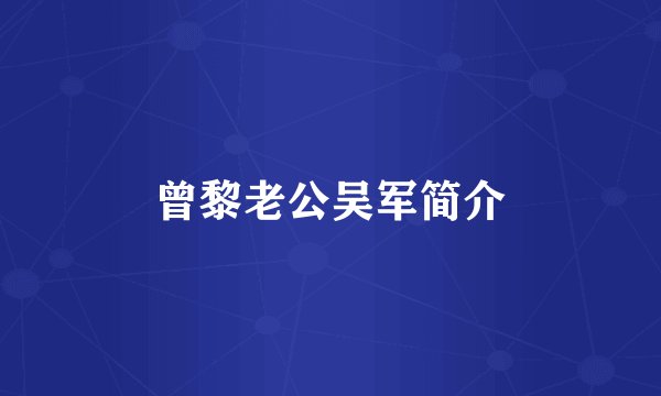 曾黎老公吴军简介