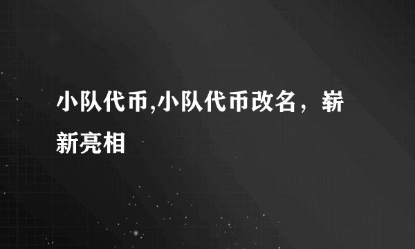 小队代币,小队代币改名，崭新亮相