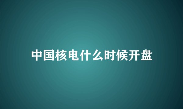 中国核电什么时候开盘