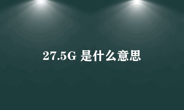27.5G 是什么意思