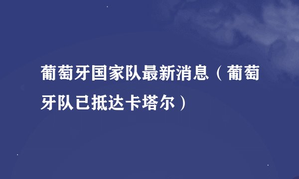 葡萄牙国家队最新消息（葡萄牙队已抵达卡塔尔）