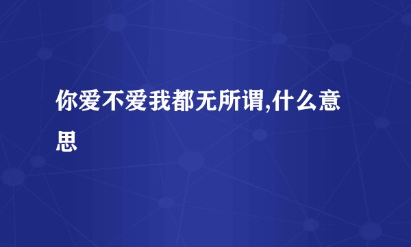 你爱不爱我都无所谓,什么意思