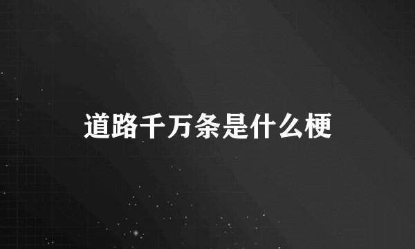 道路千万条是什么梗
