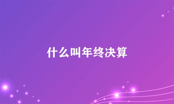 什么叫年终决算