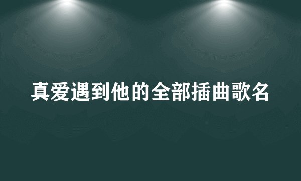 真爱遇到他的全部插曲歌名