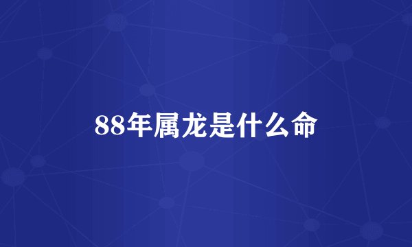 88年属龙是什么命