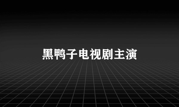黑鸭子电视剧主演