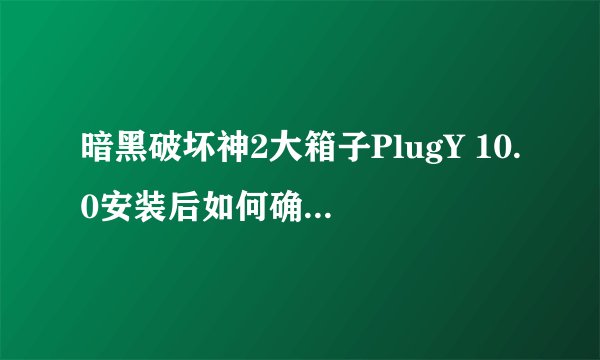 暗黑破坏神2大箱子PlugY 10.0安装后如何确认成功？