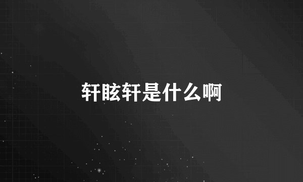 轩眩轩是什么啊