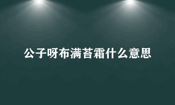 公子呀布满苔霜什么意思