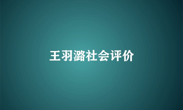 王羽潞社会评价