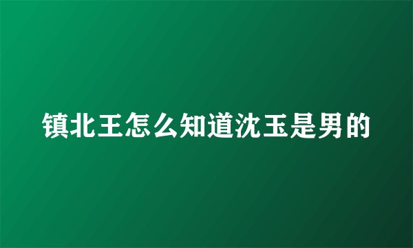镇北王怎么知道沈玉是男的