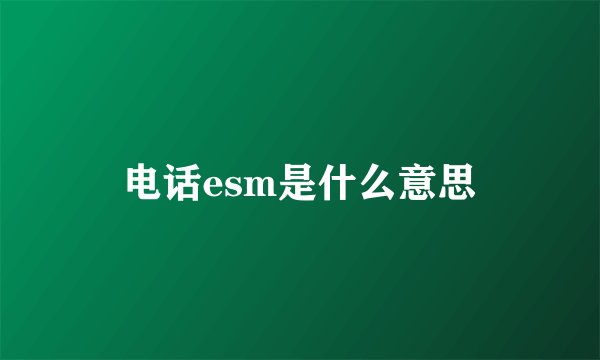 电话esm是什么意思