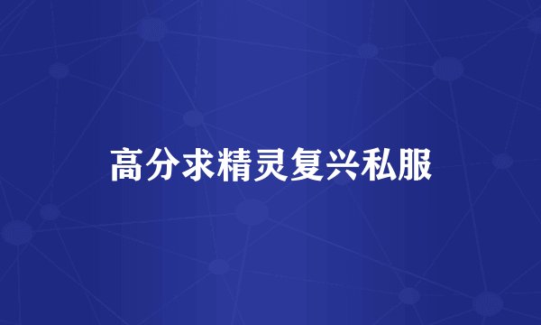 高分求精灵复兴私服
