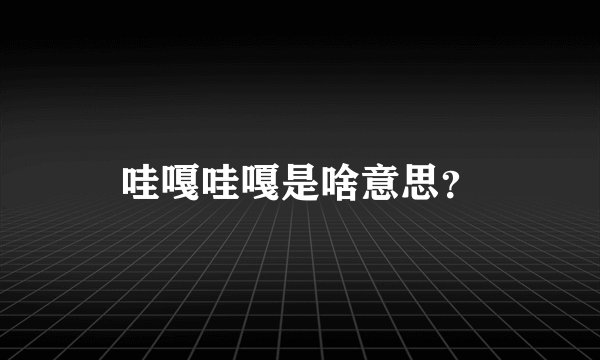 哇嘎哇嘎是啥意思？