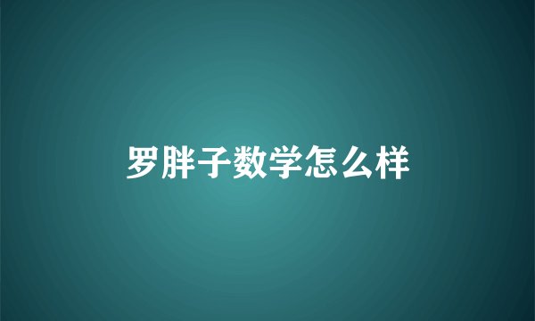 罗胖子数学怎么样