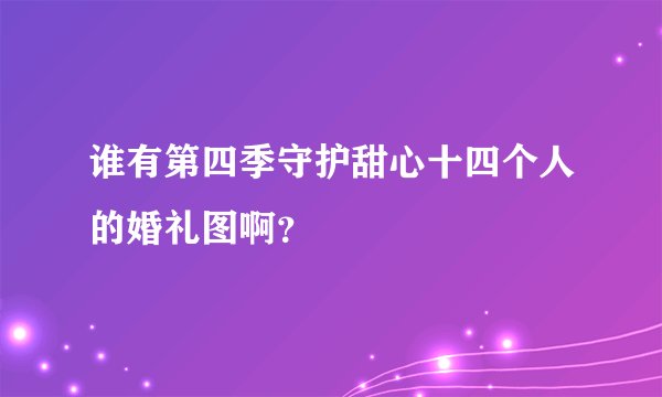 谁有第四季守护甜心十四个人的婚礼图啊？