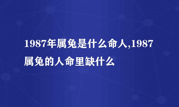 1987年属兔是什么命人,1987属兔的人命里缺什么