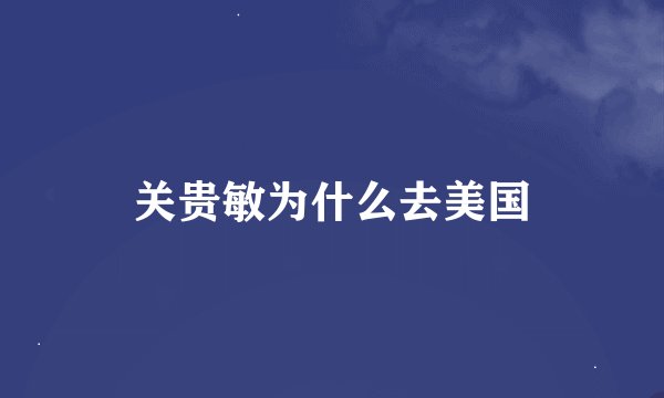 关贵敏为什么去美国