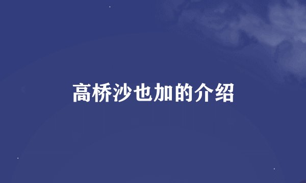 高桥沙也加的介绍
