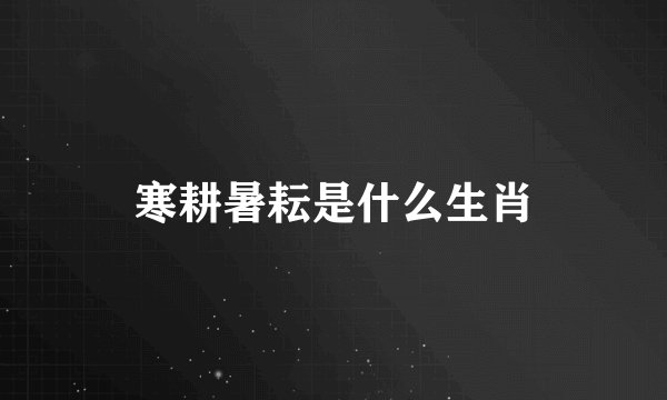 寒耕暑耘是什么生肖