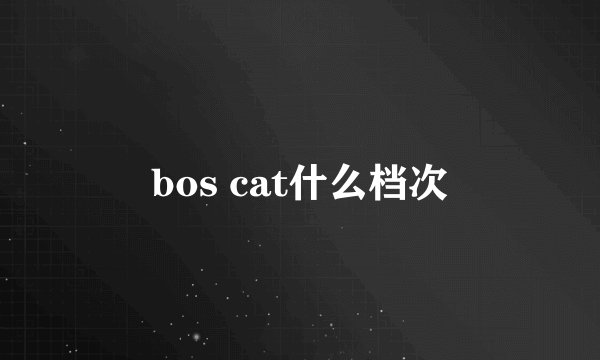 bos cat什么档次