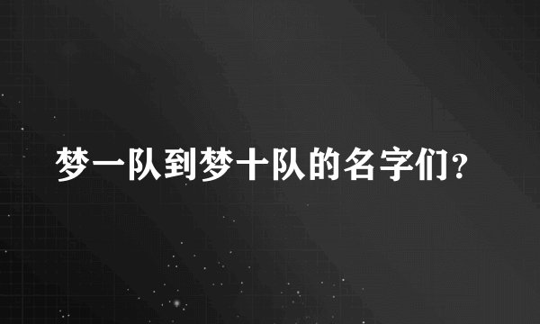 梦一队到梦十队的名字们？