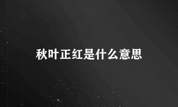 秋叶正红是什么意思